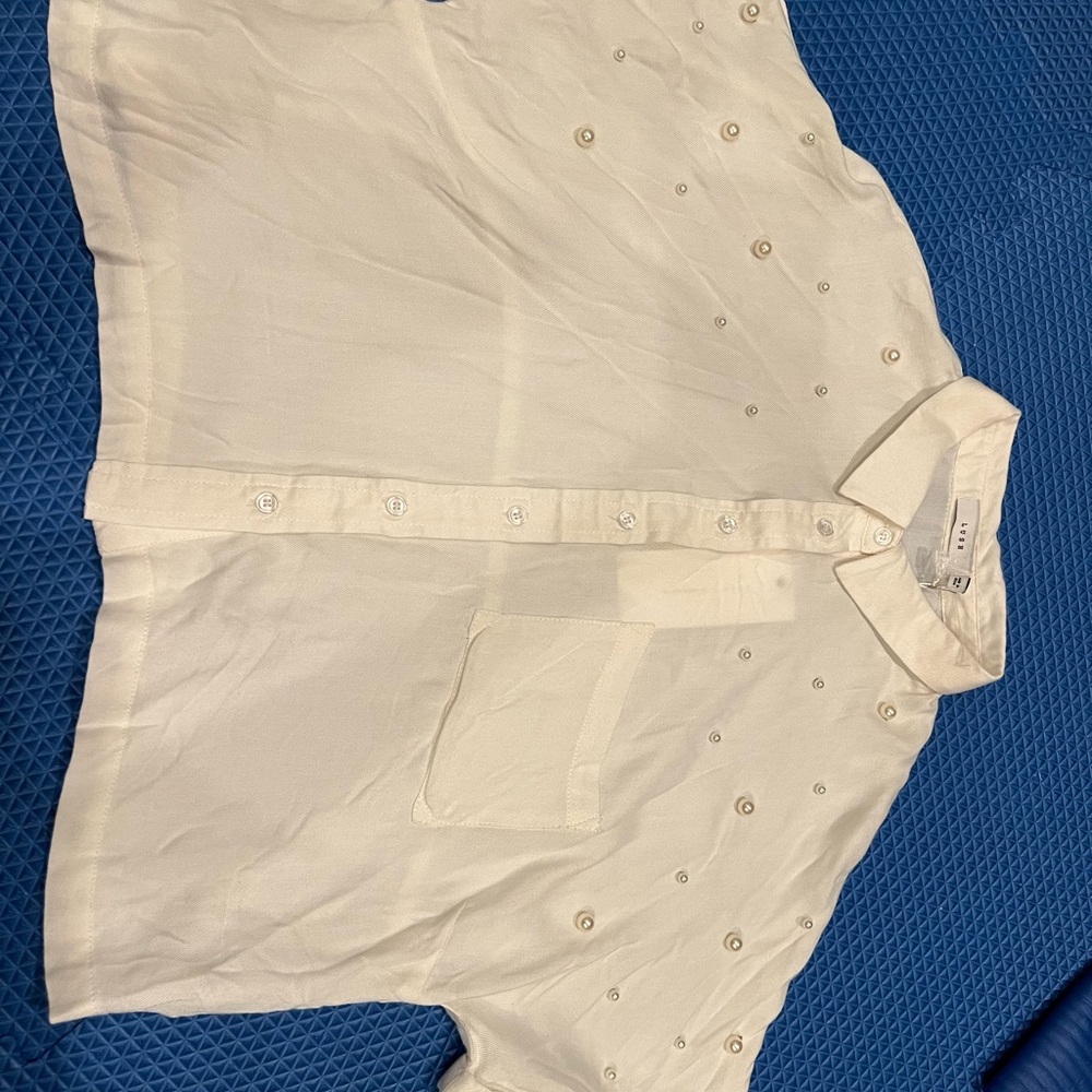 Lush White Shirt with Pearl Accents